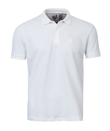 Basic 3 Button Polo White (Tone on Tone)